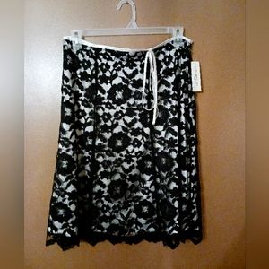 Beautiful Black Lace with White Shell Skirt.